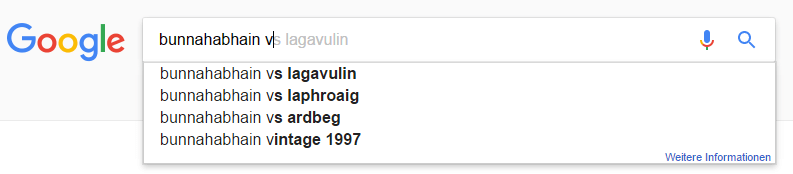 bunnahabhain google suggest