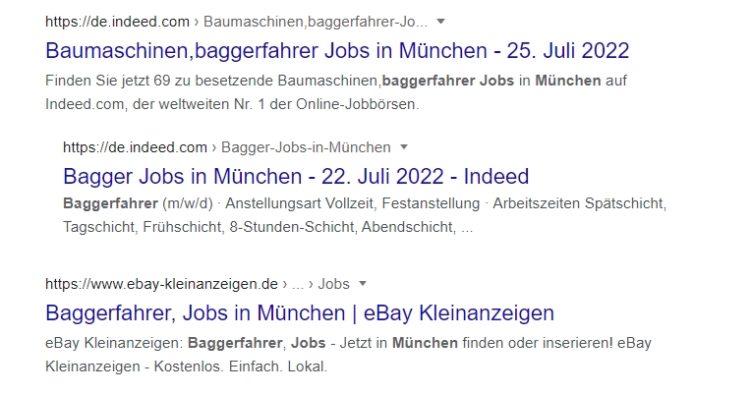 Baggerfahrer Job Stellenbörse Suchergebnis