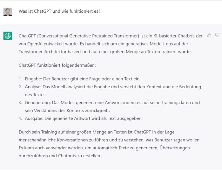 KI-Text darüber, wie ChatGPT funktioniert