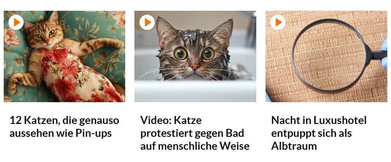 Beispiele für Clickbait-Beiträge auf heftig.de