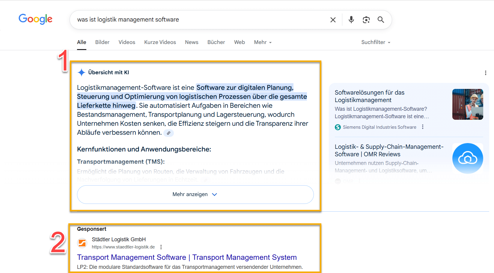 SERP Positionen 1 und 2