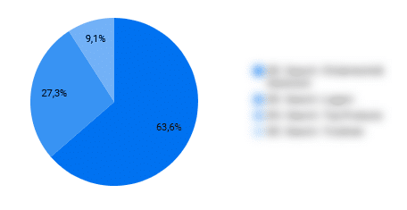 Kreisdiagramm in Looker Studio zeigt die prozentuale Verteilung der Conversions auf verschiedene Kampagnen. 