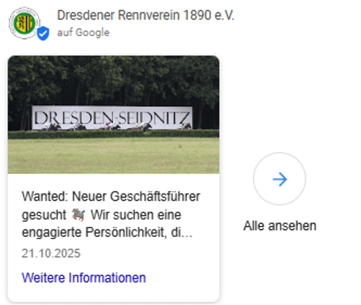 Beispiel Beitrag in Google Unternehmensprofilen
