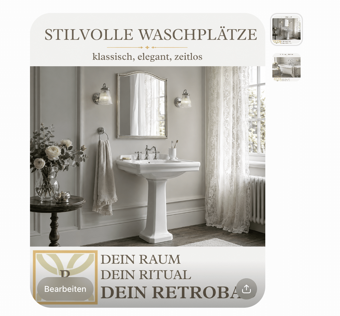Screenshot aus weiteren KI-Varianten eines Creatives